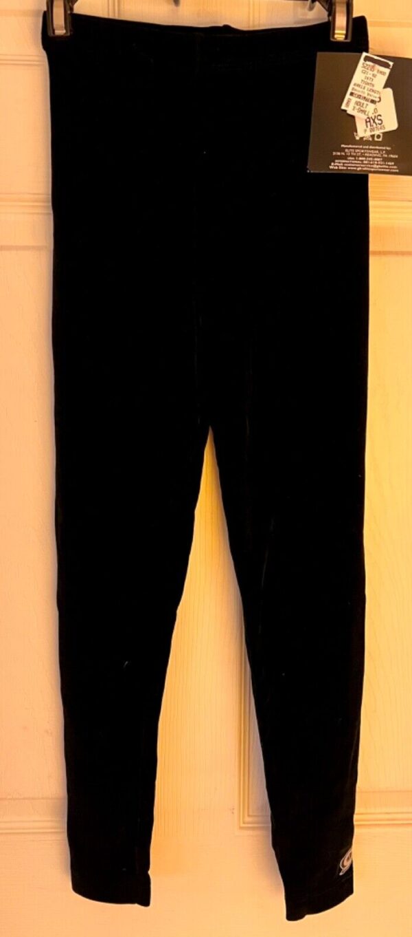 GK LADIES X-SMALL BLACK SMOOTH VELVET ANKLE LENGTH SKATE DANCE LEGGINGS Sz AXS