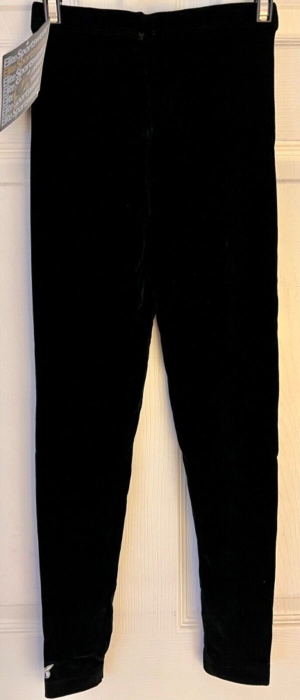 GK LADIES X-SMALL BLACK SMOOTH VELVET ANKLE LENGTH SKATE DANCE LEGGINGS Sz AXS - Image 4