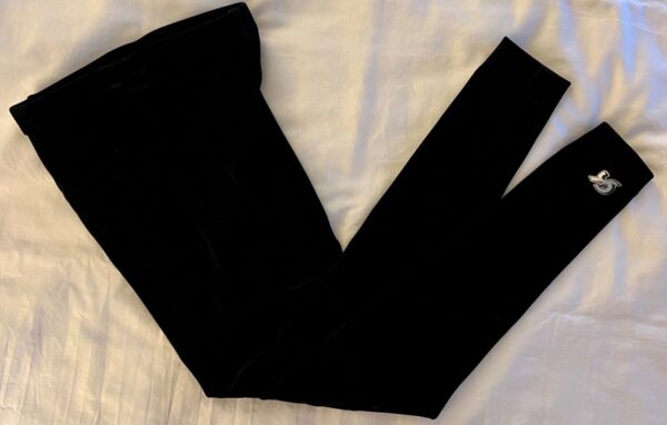 GK LADIES X-SMALL BLACK SMOOTH VELVET ANKLE LENGTH SKATE DANCE LEGGINGS Sz AXS - Image 5