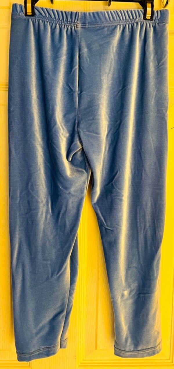 GK DANCE LADIES SMALL LGT BLUE SMOOTH VELVET CROP CAPRI TIGHTS GYM  Sz AS NWT! - Image 3