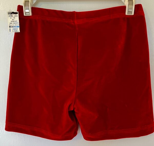 GK ELITE RED VELVET ADULT X-SMALL GYMNASTICS DANCE WORKOUT SHORTS Sz AXS NWT! - Image 3