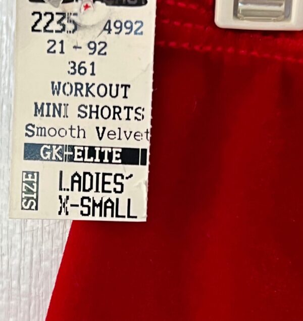 GK ELITE RED VELVET ADULT X-SMALL GYMNASTICS DANCE WORKOUT SHORTS Sz AXS NWT! - Image 7