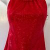 GK DANCE JAZZ ADULT SMALL RED FOIL CRISSCROSS STRAPS NYLON/SPAND TOP Sz AS NWT!