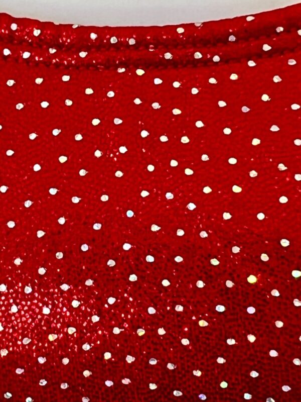 GK DANCE CHEER ADULT SMALL RED DOTTED FOIL SLVLS RACERBACK TANK TOP Sz AS NWT! - Image 2