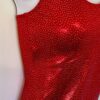 GK DANCE CHEER ADULT SMALL RED DOTTED FOIL SLVLS RACERBACK TANK TOP Sz AS NWT! - Image 3