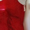 GK DANCE CHEER ADULT SMALL RED DOTTED FOIL SLVLS RACERBACK TANK TOP Sz AS NWT! - Image 4