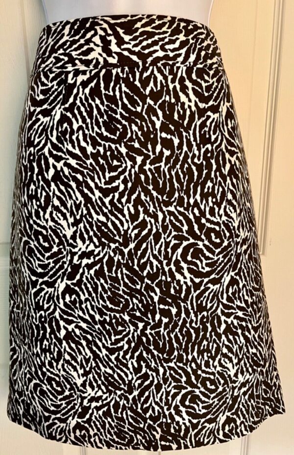 ANN TAYLOR LOFT LADIES SIZE 6 BROWN ZEBRA STRIPE PRINT PENCIL SKIRT Sz 6 EUC!