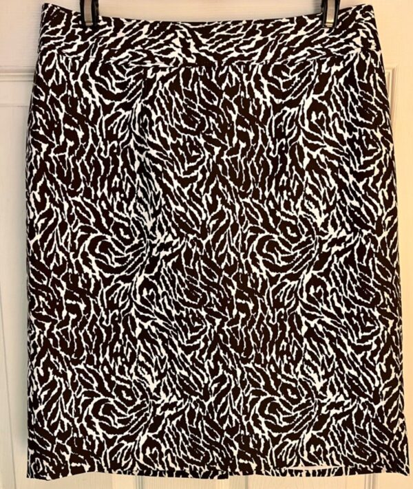 ANN TAYLOR LOFT LADIES SIZE 6 BROWN ZEBRA STRIPE PRINT PENCIL SKIRT Sz 6 EUC! - Image 7