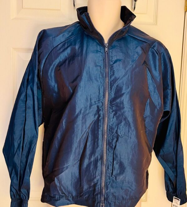 GK WARM UP JACKET UNISEX ADULT SMALL BLUE IRIDESCENT NYLON GYMNASTICS CHEER Sz S