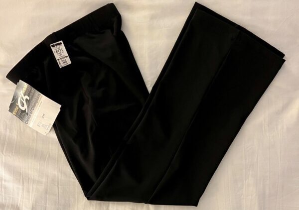 GK BLACK WARM-UP PANTS CHILD LARGE DRY TECH LOW RISE FITTED GYNMNASTS CHEER Sz L - Image 5