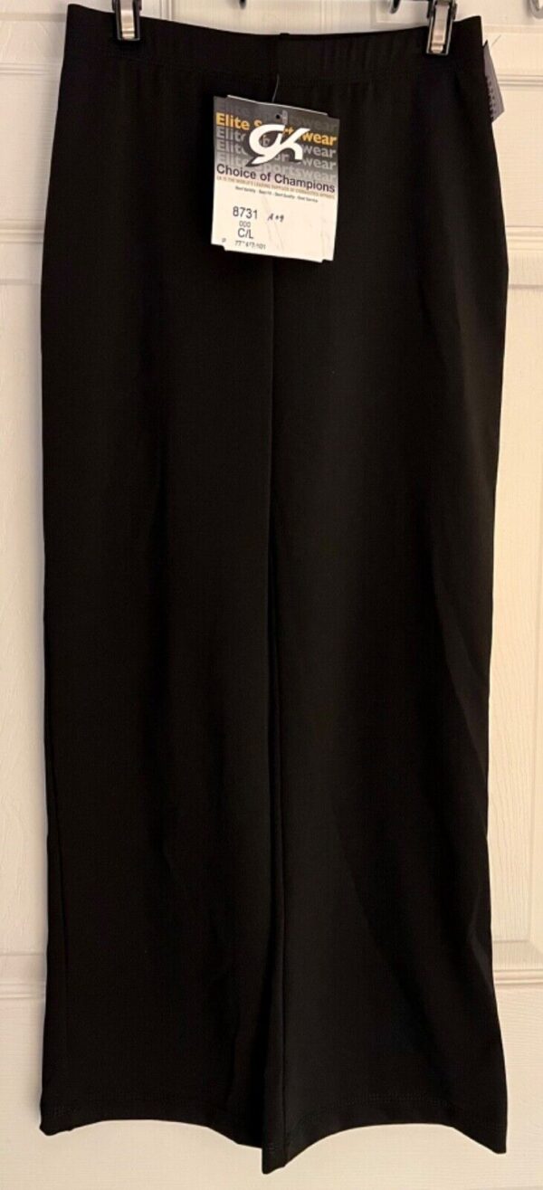 GK BLACK WARM-UP PANTS CHILD LARGE DRY TECH LOW RISE FITTED GYNMNASTS CHEER Sz L - Image 6