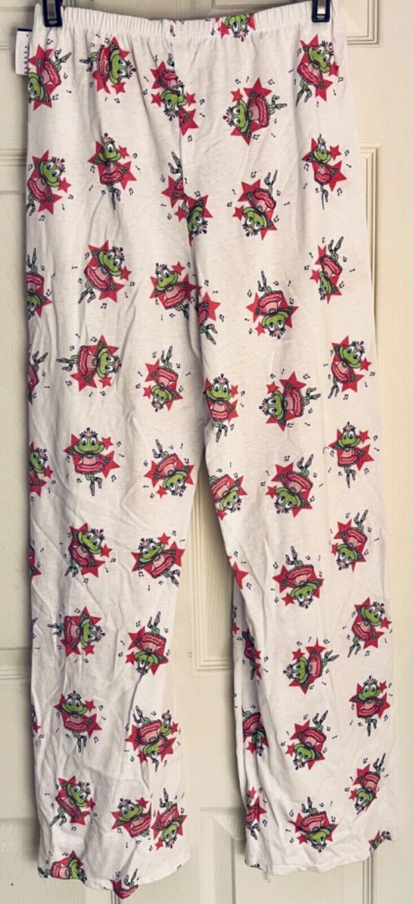 GK ADULT MEDIUM WHITE COTTON DANCING FROG PRINT  LOUNGE PJ BOTTOMS Sz M NWT - Image 4