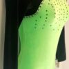 GK LgSLV NEON LIME BLACK VELVET ADULT BLACK JA GYMNASTIC DANCE LEOTARD Sz AS NWT - Image 4