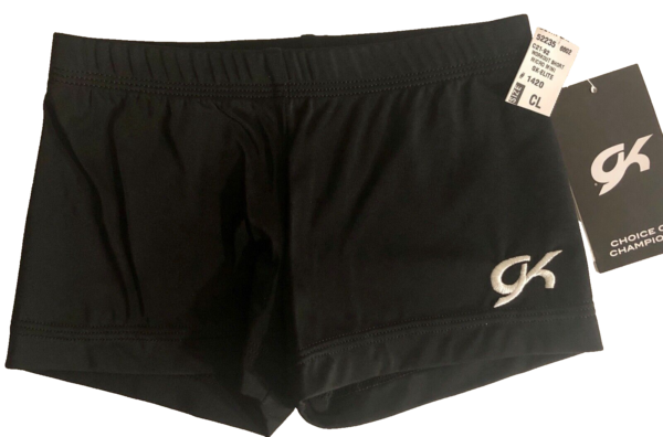 GK BLACK CHILD LARGE MICRO MINI WORKOUT DANCE GYMNASTICS CHEER SHORTS Sz CL NWT