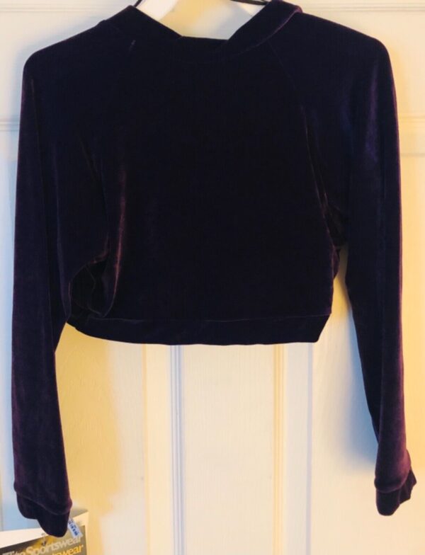 GK ICE SKATE DANCE LADIES SMALL EGGPLANT VELVET LGSLV SHRUG JACKET SZ S NWT! - Image 5