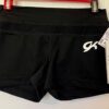 GK GYMTEK ADULT SMALL BLACK MICRO MINI GYMNASTS DANCE CHEER WORKOUT SHORTS Sz AS - Image 4