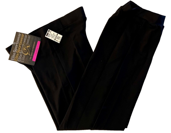 GK ELITE DANCE JAZZ GIRLS LARGE BLACK MICROFIBER CUFFED CAPRI PANTS Sz CL NWT