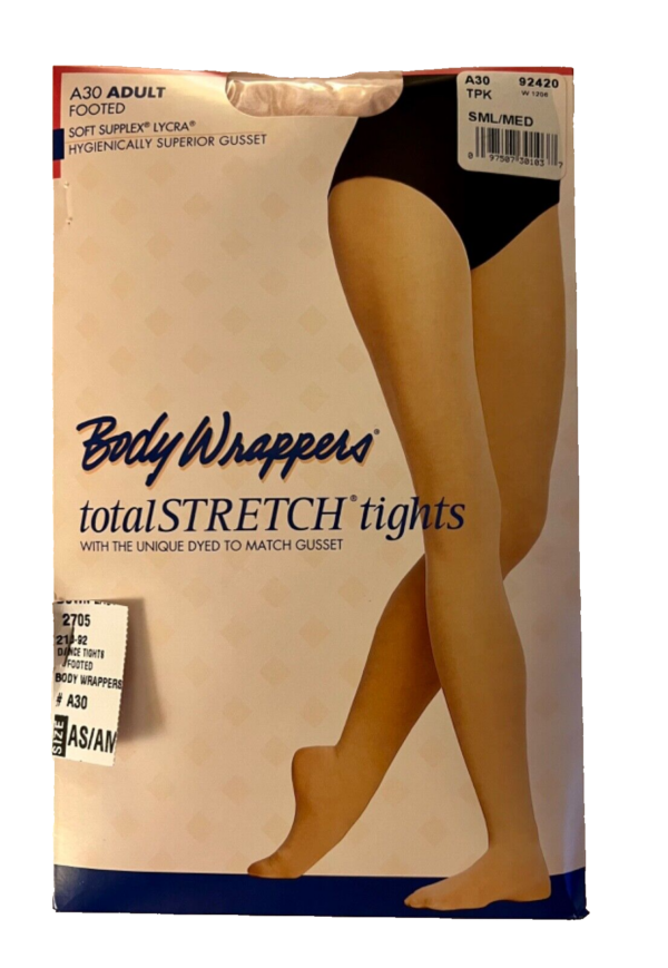 BODY WRAPPERS ADULT TOTAL STRETCH FOOTED DANCE SOFT STRETCH BALLET PK TIGHTS S-M