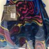 GK DANCE WRAP SKIRT ADULT MEDIUM ABSTRACT WAVE PATTERN BLUE VELVET TIE SZ M NWT!