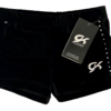 GK BLACK VELVET ADULT X-SMALL MICRO MINI CRYSTALS CHEER DANCE GYMNASTS SHORTS XS