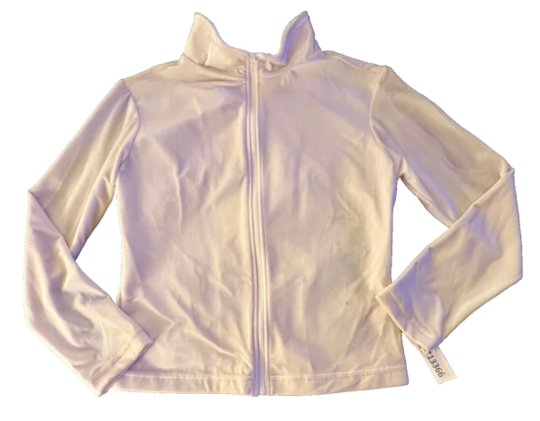 GK WARM UP JACKET LADIES SMALL WHITE VELVET FULL ZIP DANCE SKATE GYMNASTICS SZ S - Image 7