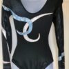 GK LONG SLEEVE LADIES SMALL BLACK BLUE WHITE FOIL  DANCE LEOTARD AS - Image 5