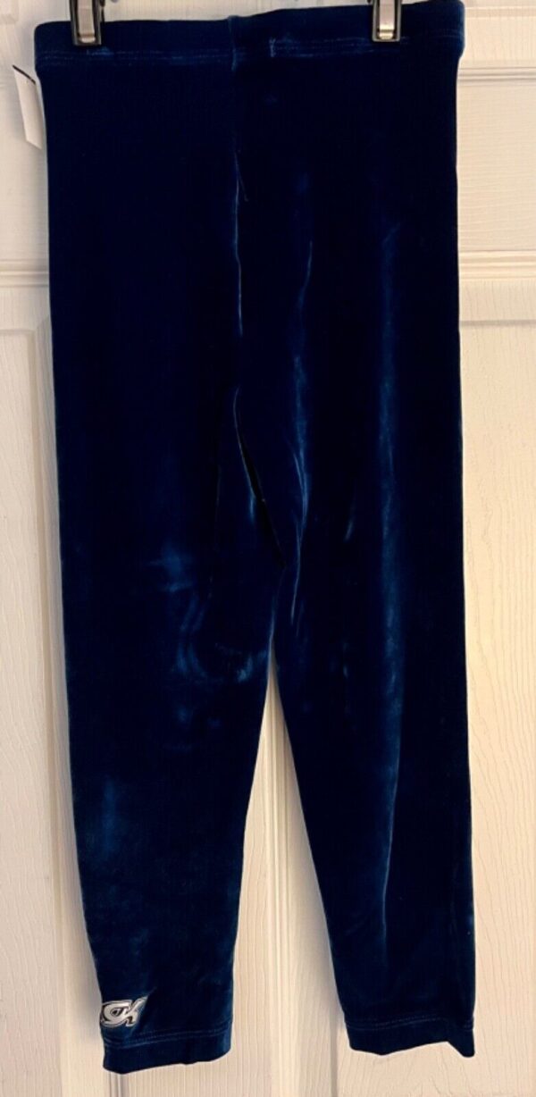 GK DANCE GIRLS LARGE ROYAL SMOOTH VELVET CROP CAPRI TIGHTS GYM  Sz CL NWT! - Image 5