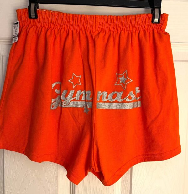 GK "GYMNASTICS" PRINT ADULT LARGE ORANGE COTTON GRAP PRINT BOXER SHORTS Sz AL