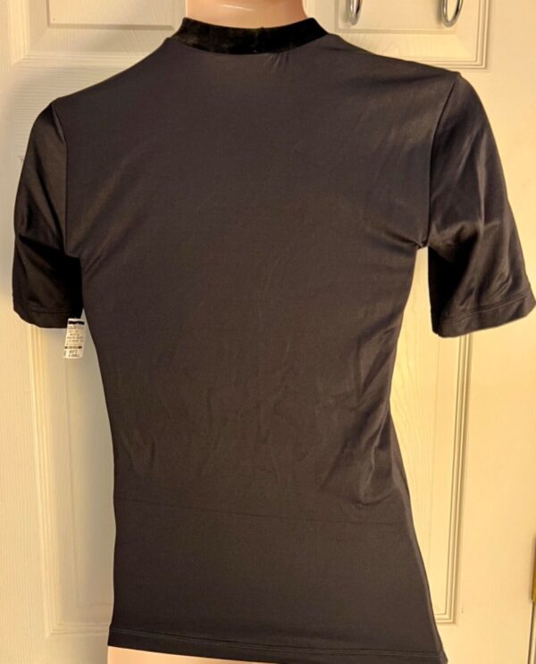 GK MENS X-SMALL BLACK NYLON VELVET CREW DANCE SKATE PERFORMANCE SHIRT Sz AXS - Image 2