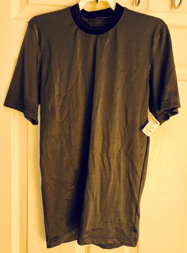 GK MENS X-SMALL BLACK NYLON VELVET CREW DANCE SKATE PERFORMANCE SHIRT Sz AXS - Image 3