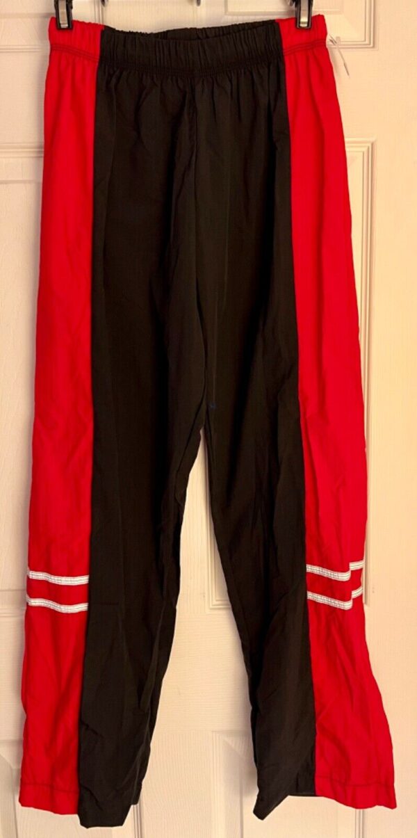 GK ADULT SMALL RED & BLACK SUPPLEX GYMNASTS CHEER ATHLETIC WARM UP PANTS Sz S