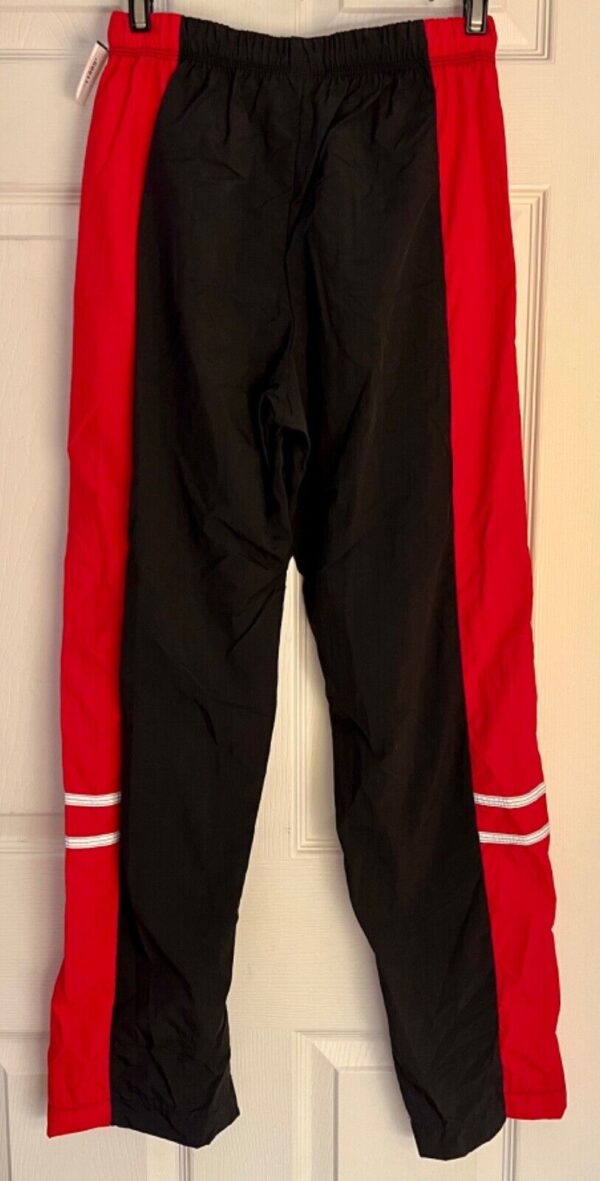 GK ADULT SMALL RED & BLACK SUPPLEX GYMNASTS CHEER ATHLETIC WARM UP PANTS Sz S - Image 2