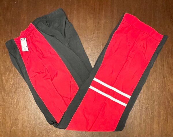 GK ADULT SMALL RED & BLACK SUPPLEX GYMNASTS CHEER ATHLETIC WARM UP PANTS Sz S - Image 4