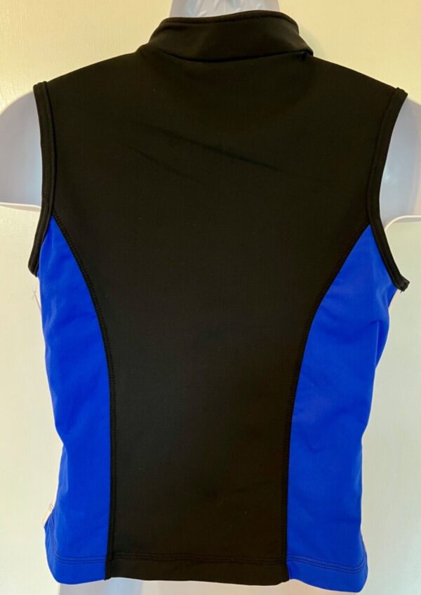 GK SPORTY UNISEX ADULT SMALL SLVLS BRUSH TRICOT WARMUP VEST BLACK ROYAL Sz S - Image 4