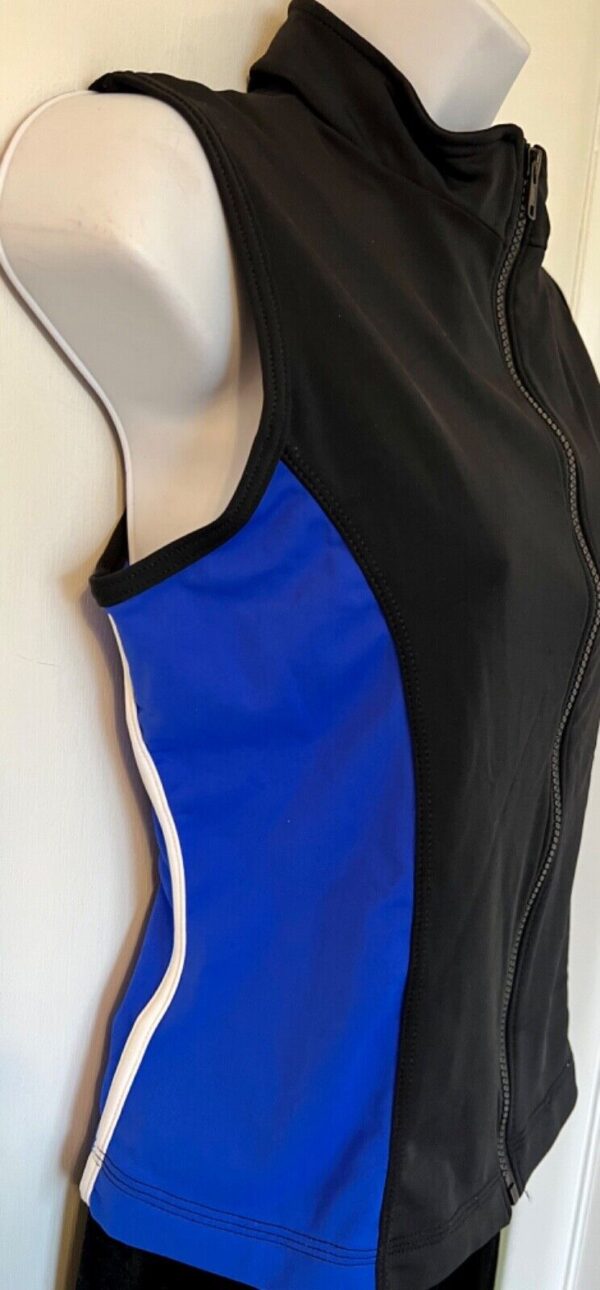 GK SPORTY UNISEX ADULT SMALL SLVLS BRUSH TRICOT WARMUP VEST BLACK ROYAL Sz S - Image 6