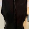 GK BLACK VEST ADULT SMALL POLYESTER FLEECE VELVET TRIM FRONT ZIP SKATE GYM Sz S