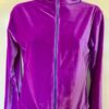 GK WARM UP JACKET LADIES SMALL PURPLE VELVET ZIP FRONT GYM DANCE CHEER SKATE S