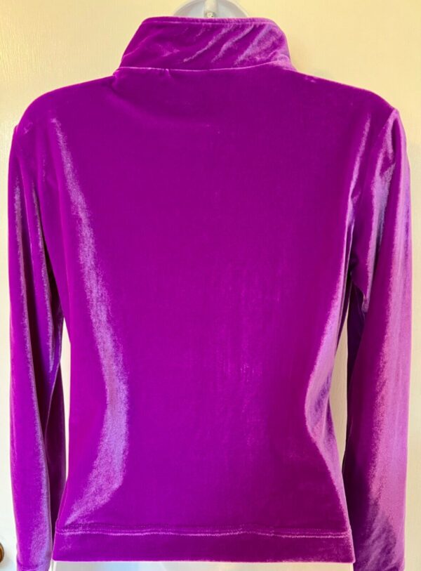 GK WARM UP JACKET LADIES SMALL PURPLE VELVET ZIP FRONT GYM DANCE CHEER SKATE S - Image 3