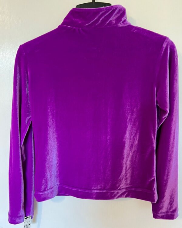 GK WARM UP JACKET LADIES SMALL PURPLE VELVET ZIP FRONT GYM DANCE CHEER SKATE S - Image 5