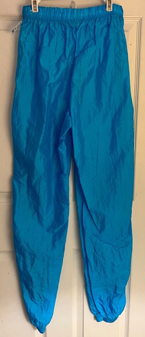 GK WARM UP ADULT LARGE BLUE CRINKLE NYLON GYMNASTICS CHEER ATHLETIC PANTS Sz L - Image 3