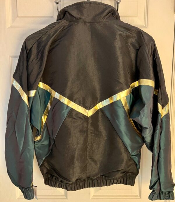 GK WARM UP JACKET ADULT X-SMALL BLACK GREEN IRIDESCENT GOLD STRIPE GYM CHEER XS - Image 5