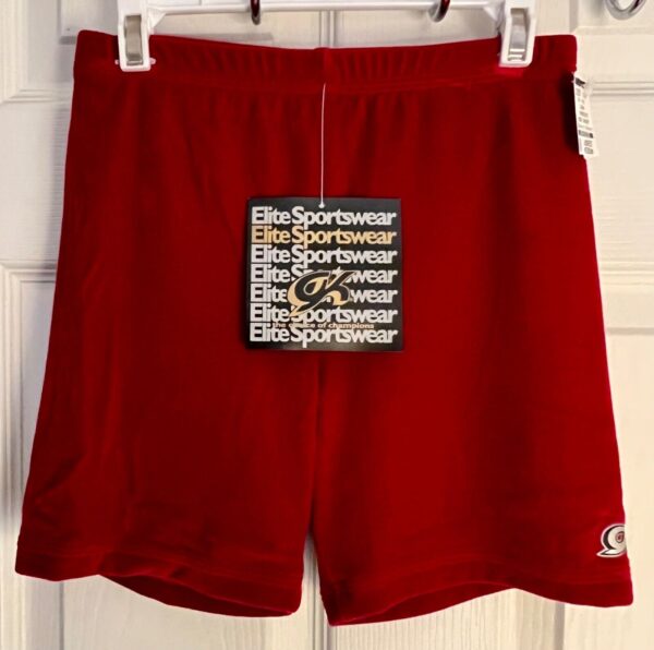 GK ELITE CHEER MINI ADULT MEDIUM RED VELVET GYM DANCE WORKOUT SHORTS Sz AM NWT!