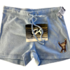 GK DRAWSTRING SHORTS GIRLS X-SMALL (4T) BLUE COTTON MONKEY APPLIQUE SZ XS NWT!