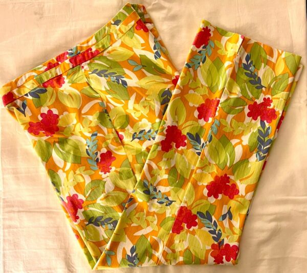 SIGRID OLSEN WOMENS SIZE 12 CROP FLORAL COTTON/NYLON/SPANDEX PRINT PANTS Sz 12