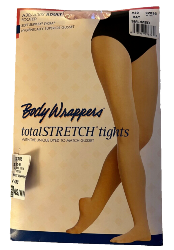 BODY WRAPPERS ADULT TOTAL STRETCH FOOTED DANCE SOFT STRETCH BALLET PK TIGHTS S-M