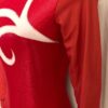 GK LgSLV LADIES SMALL RED SPARKLE FOIL MESH WHITE GYMNASTICS DANCE LEOTARD Sz AS - Image 4