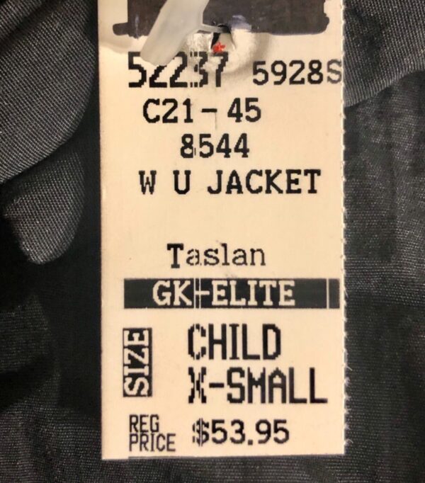 GK ELITE BLACK TASLAN CHILD X-SMALL GYMNASTIC ATHLETES WARM UP JACKET Sz CXS NWT - Image 5