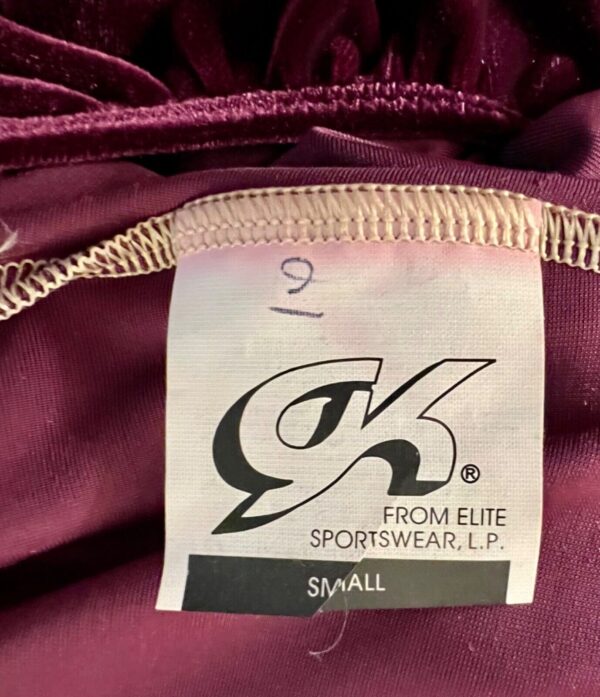 GK LgSLV LADIES SMALL CLASSIC SOLID PLUM VELVET GYMNASTS DANCE LEOTARD Sz AS - Image 6