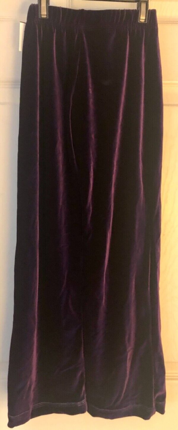 GK PURPLE VELVET CHILD SMALL WARM-UP PANTS GYMNAST, SKATE, DANCE, FITNESS Sz CS - Image 3