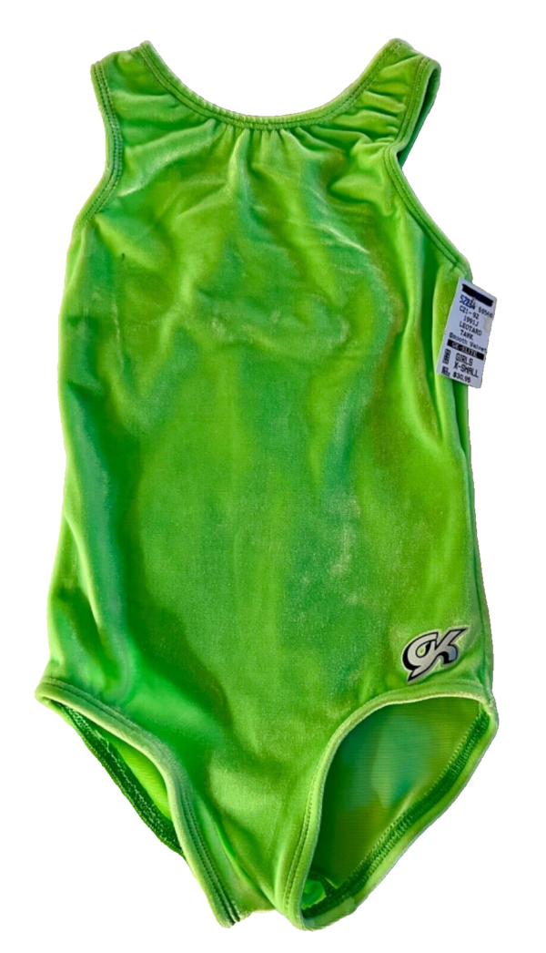 GK GREEN CHILD X-SMALL CLASSIC VELVET BALLET DANCE GYMNASTICS TANK LEOTARD SZ XS - Image 8